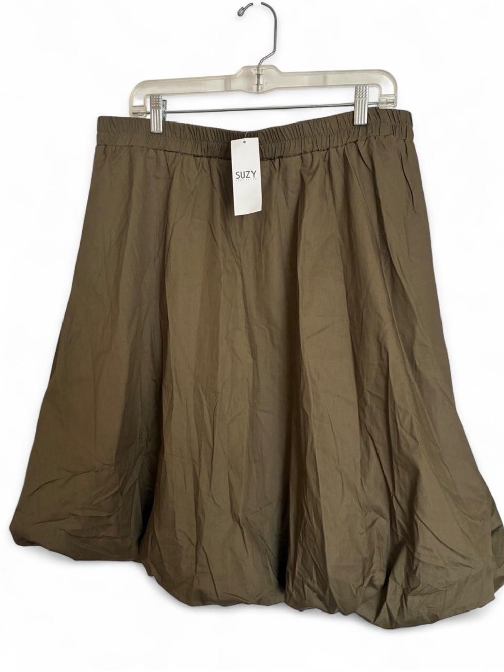 Suzy Shier Olive Green Bubble Balloon Skirt XL
